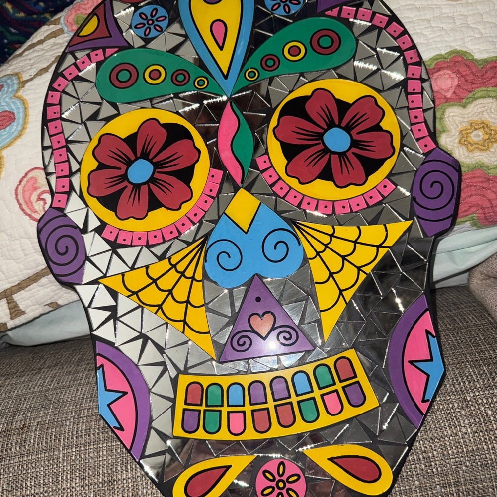 Peck & Peck Colorful Skull Wall Decor
